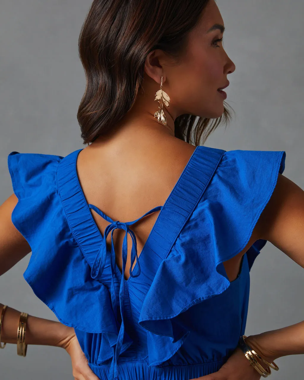 Minerva Tiered Ruffle V-Neck Maxi Dress sold by Vici product image thumbnail 5