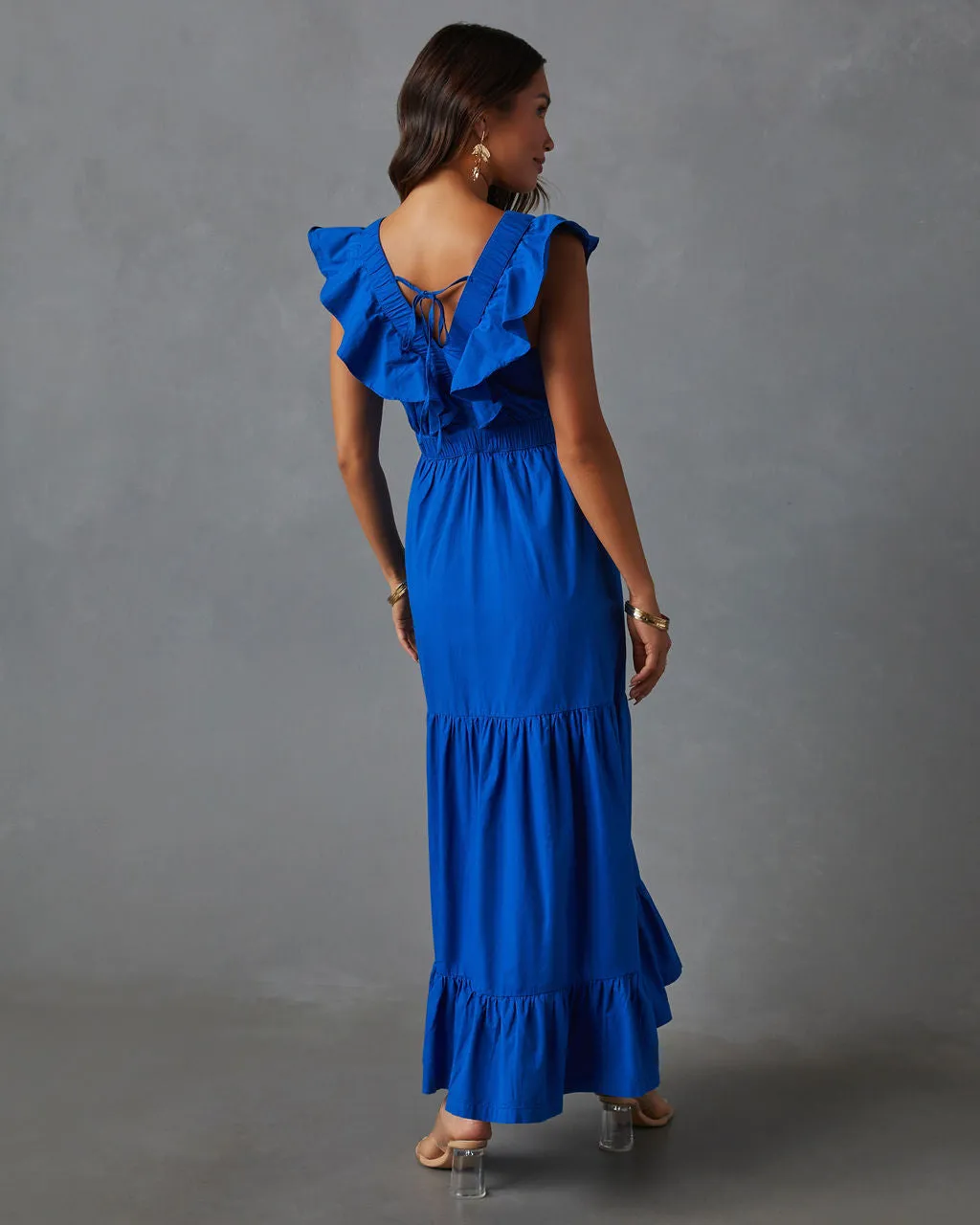 Minerva Tiered Ruffle V-Neck Maxi Dress sold by Vici product image thumbnail 4