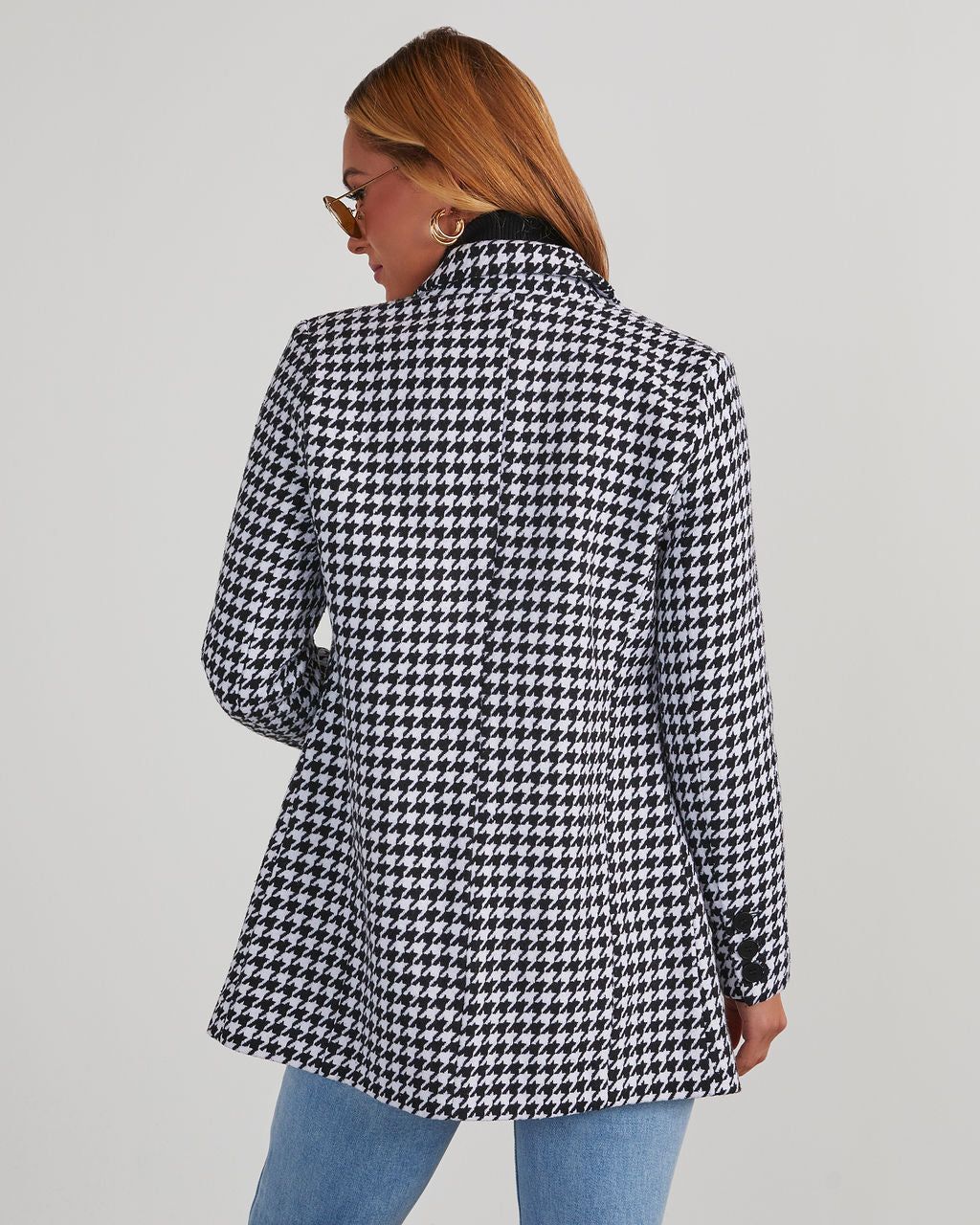 Goal Chaser Pocketed Houndstooth Blazer - Black sold by Vici product image thumbnail 4