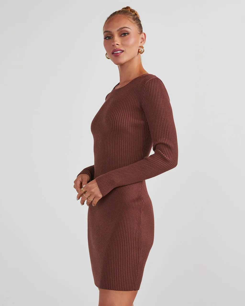Nori Cutout Ribbed Knit Mini Dress sold by Vici product image thumbnail 3