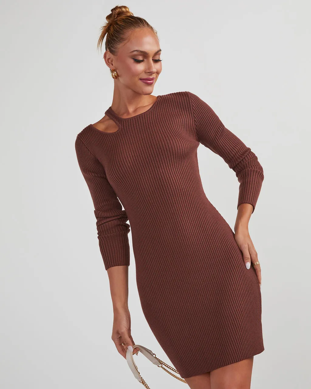 Nori Cutout Ribbed Knit Mini Dress sold by Vici product image thumbnail 2