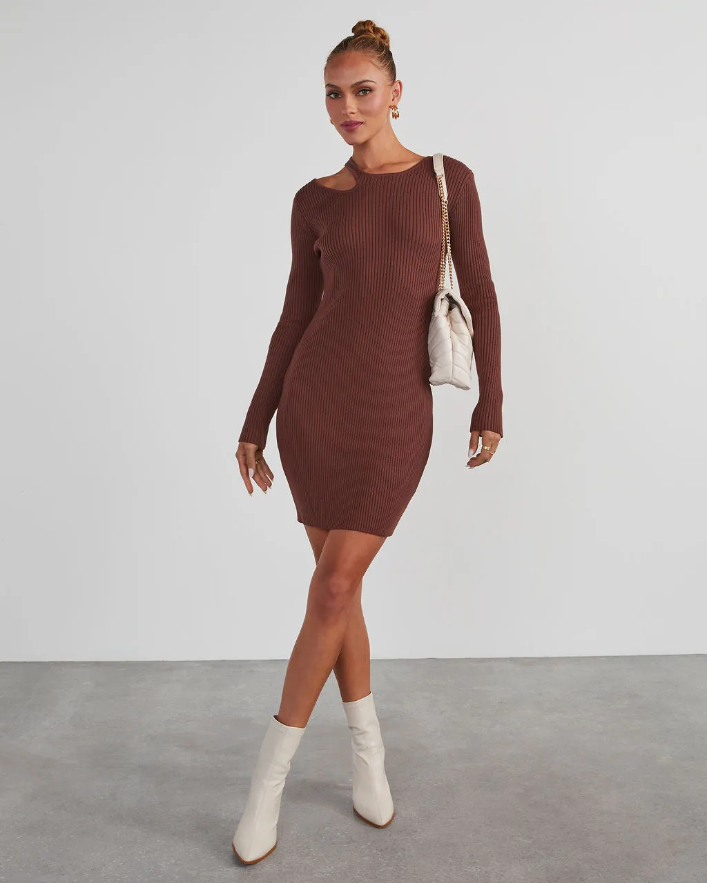 Nori Cutout Ribbed Knit Mini Dress sold by Vici