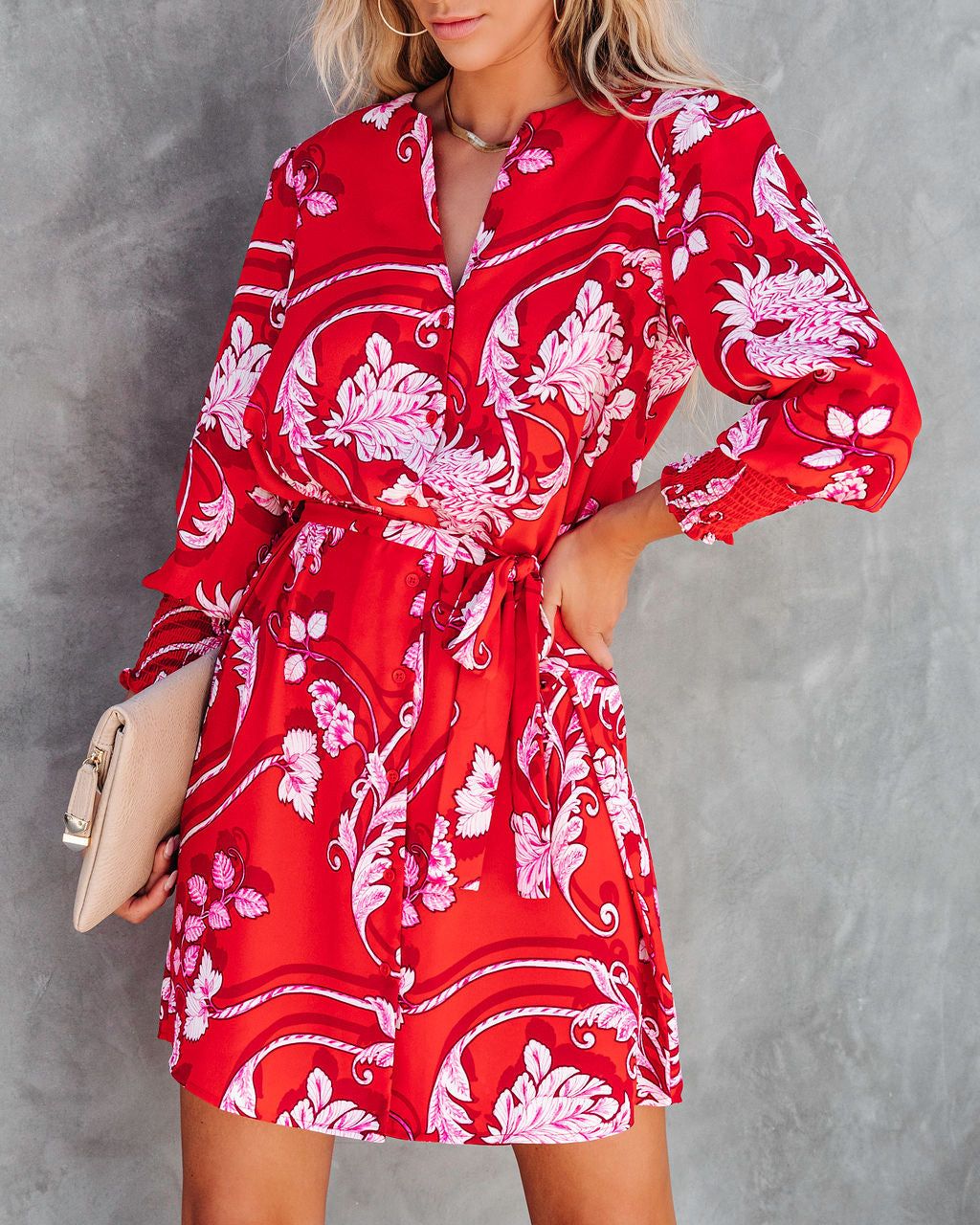 Drew Printed Button Down Shirt Dress - FINAL SALE sold by Vici product image thumbnail 5