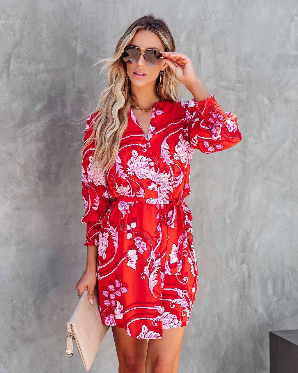 Drew Printed Button Down Shirt Dress - FINAL SALE sold by Vici product image thumbnail 9