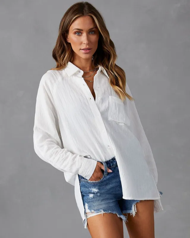 Quiana Button Down Top - Ivory - SALE sold by Vici