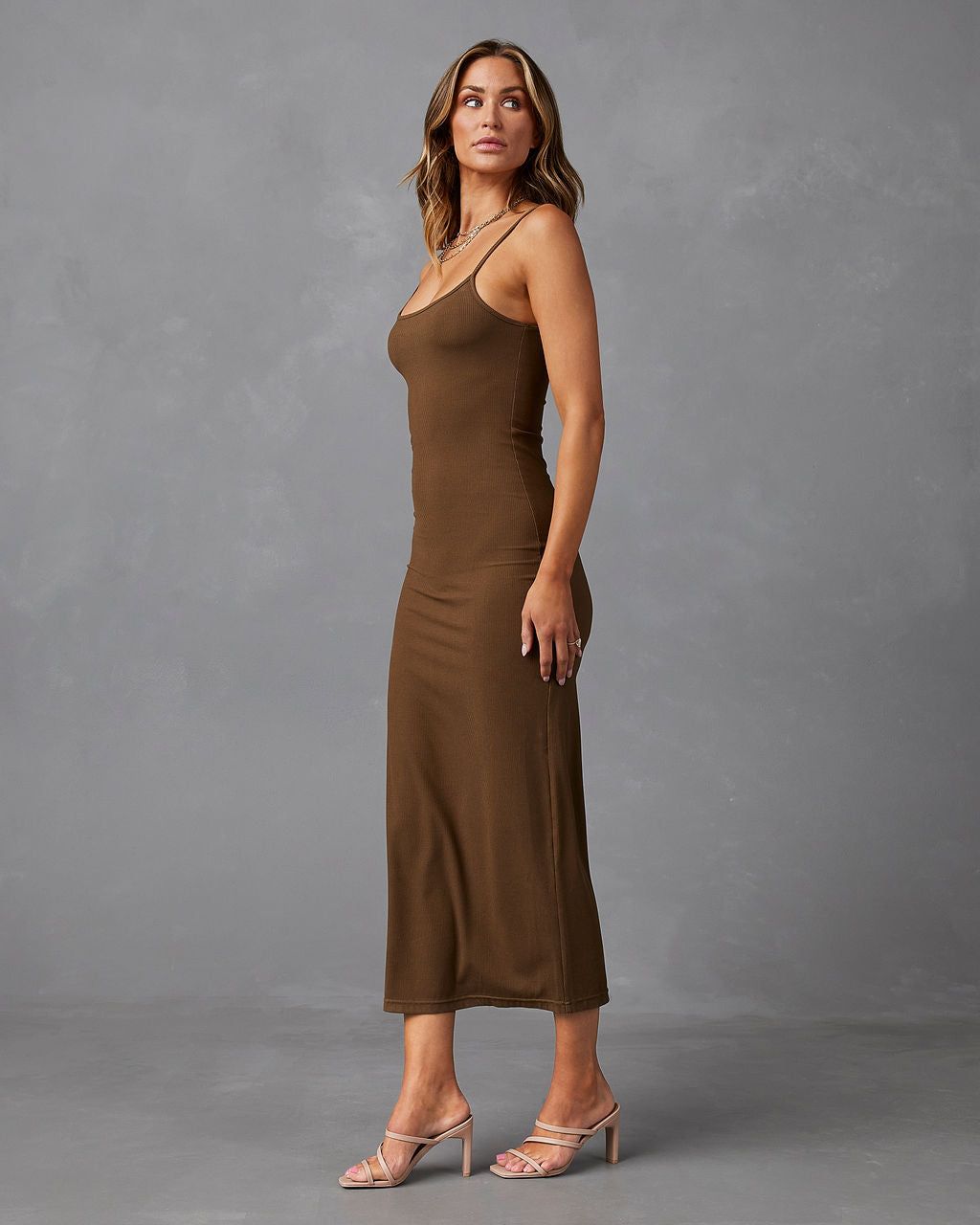 Ivana Ribbed Knit Midi Dress - Olive - SALE sold by Vici product image thumbnail 4