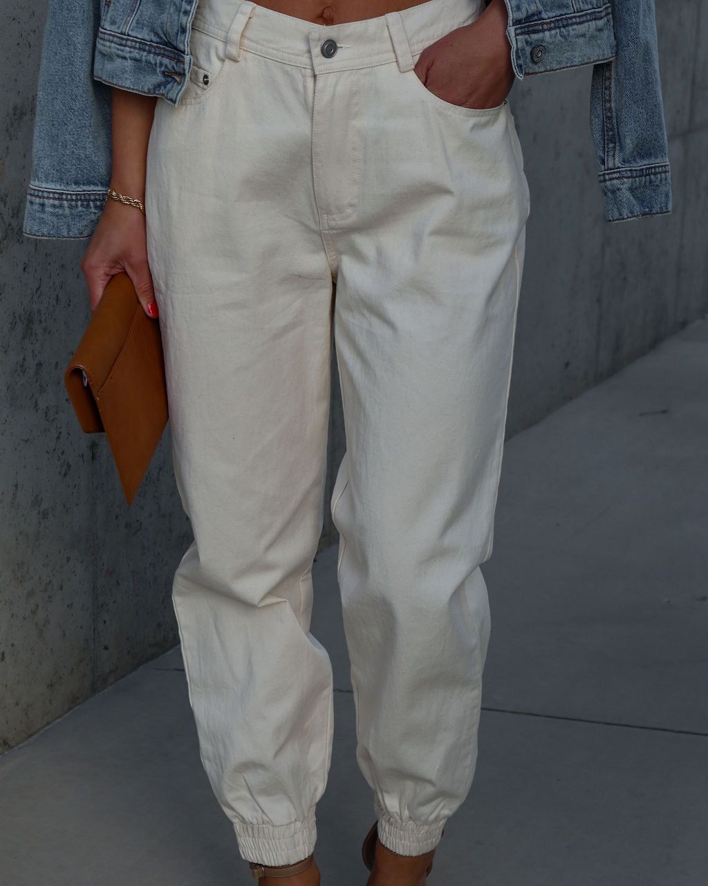 Rhode Island High Waisted Pocketed Pants - Cream - SALE sold by Vici product image thumbnail 2