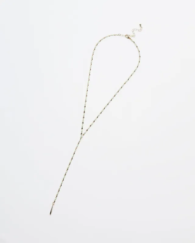 Nekoda Beaded Lariat Necklace - Gold/Blue - SALE sold by Vici