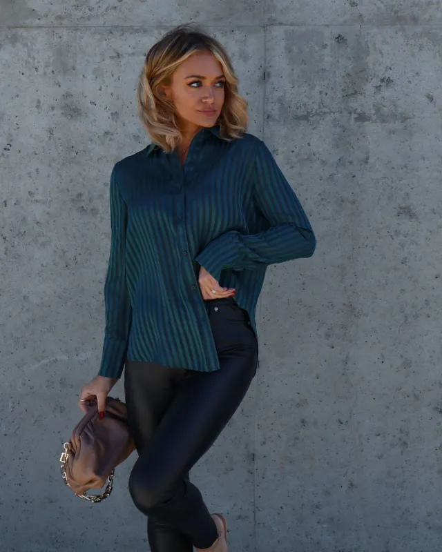 True Happiness Stripe Button Down Top sold by Vici
