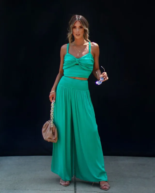 Make It Pop Pocketed Smocked Pants - Green - FINAL SALE sold by Vici