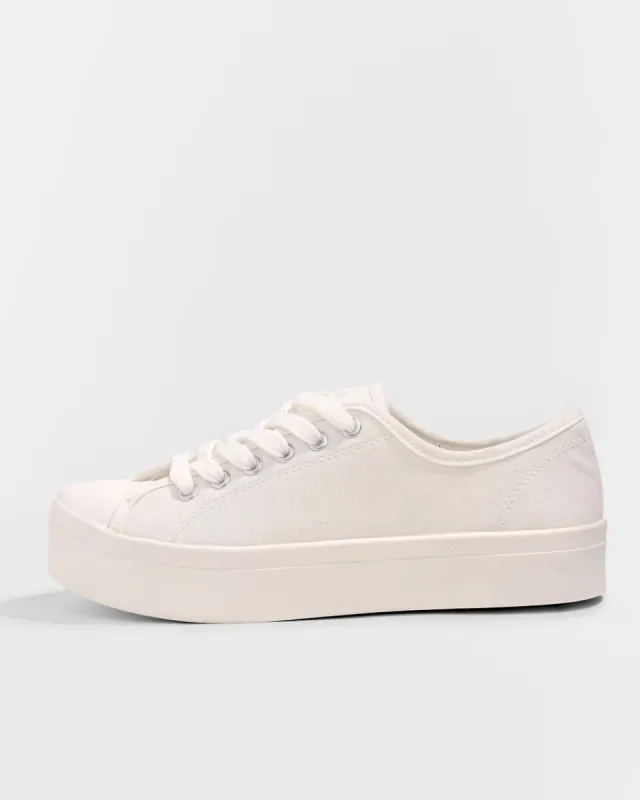 Karter Canvas Platform Sneakers - White - FINAL SALE made by Vici