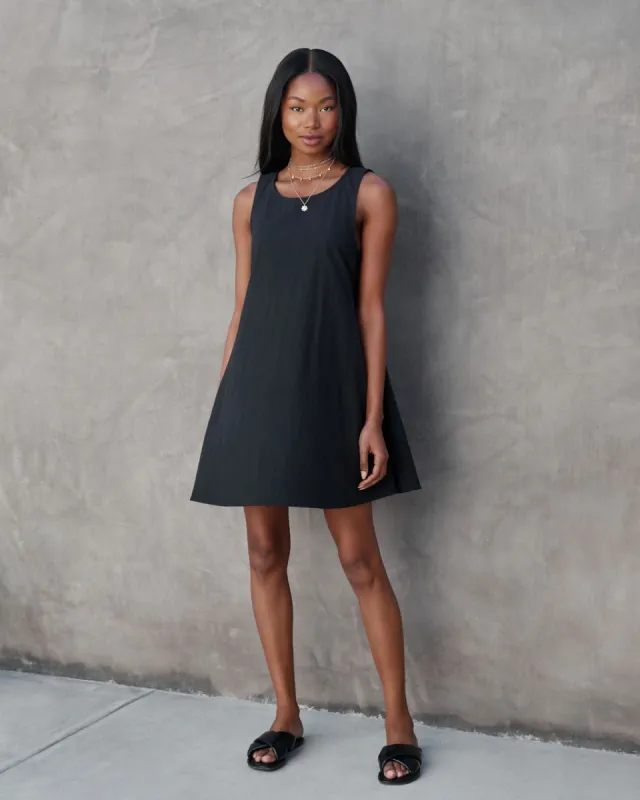 Akira Cotton Pocketed Trapeze Mini Dress sold by Vici