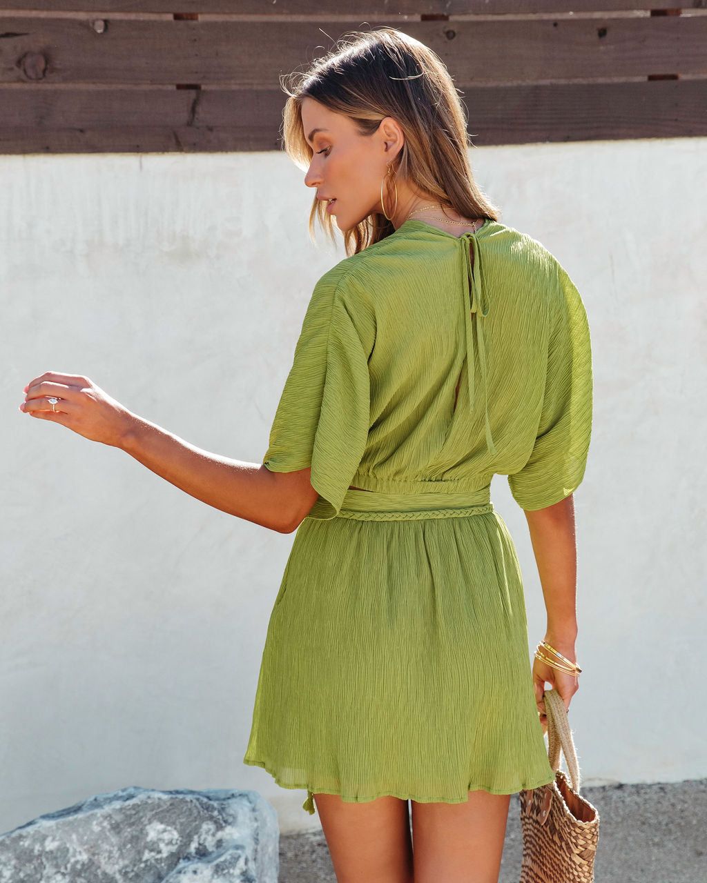 Breeze On By Crinkle Mini Skirt sold by Vici product image thumbnail 4