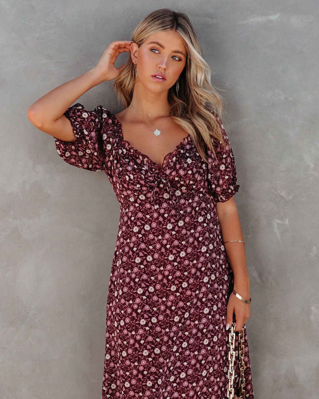 Briar Floral Ruffle Midi Dress - LAST CHANCE sold by Vici product image thumbnail 10