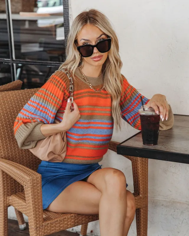 Freddy Knit Striped Balloon Sleeve Sweater sold by Vici