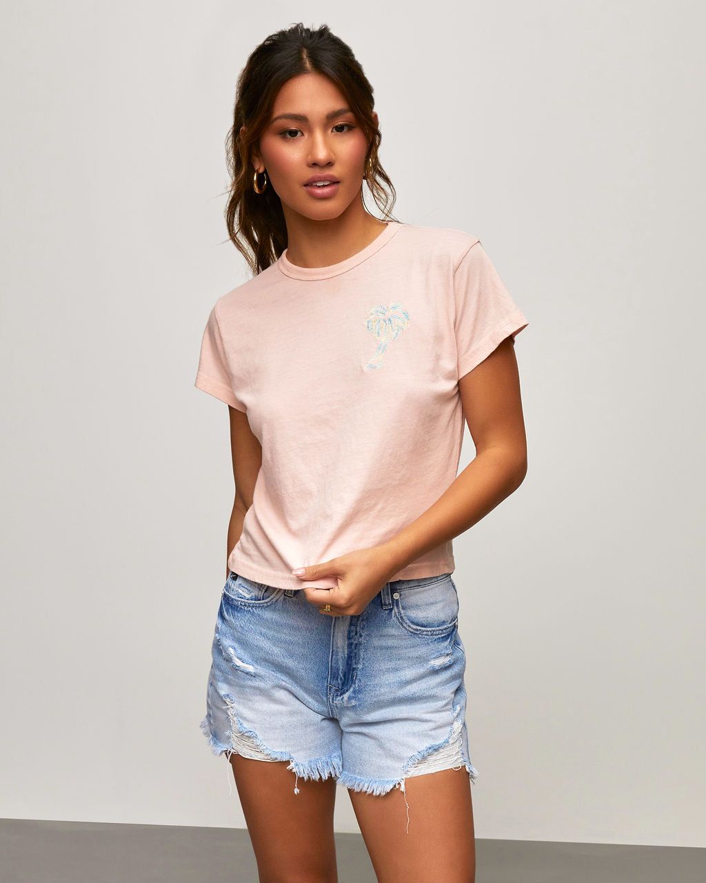 Under The Palm Tress Cotton Blend Tee - FINAL SALE sold by Vici product image thumbnail 6