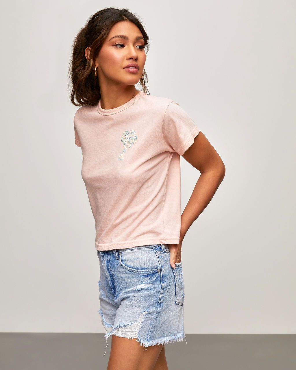 Under The Palm Tress Cotton Blend Tee - FINAL SALE sold by Vici product image thumbnail 4