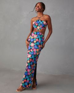 In Bloom Cutout Halter Maxi Dress sold by Vici