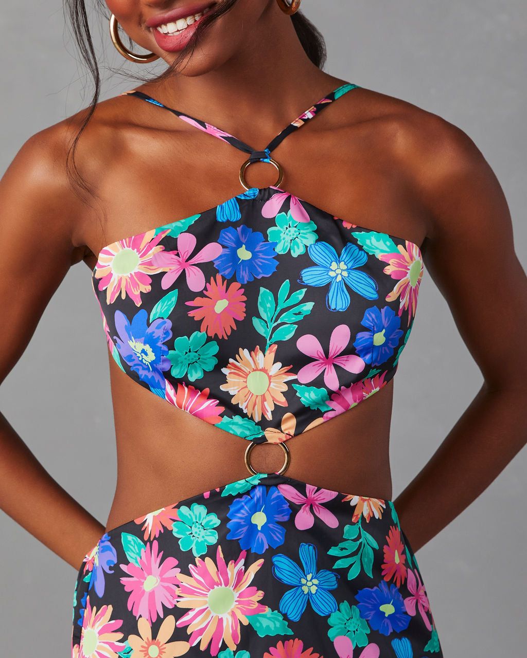 In Bloom Cutout Halter Maxi Dress sold by Vici product image thumbnail 3