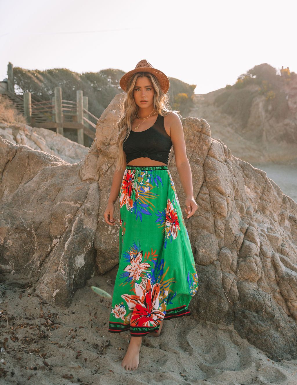 Velasquez Floral Maxi Skirt - Green sold by Vici product image thumbnail 3