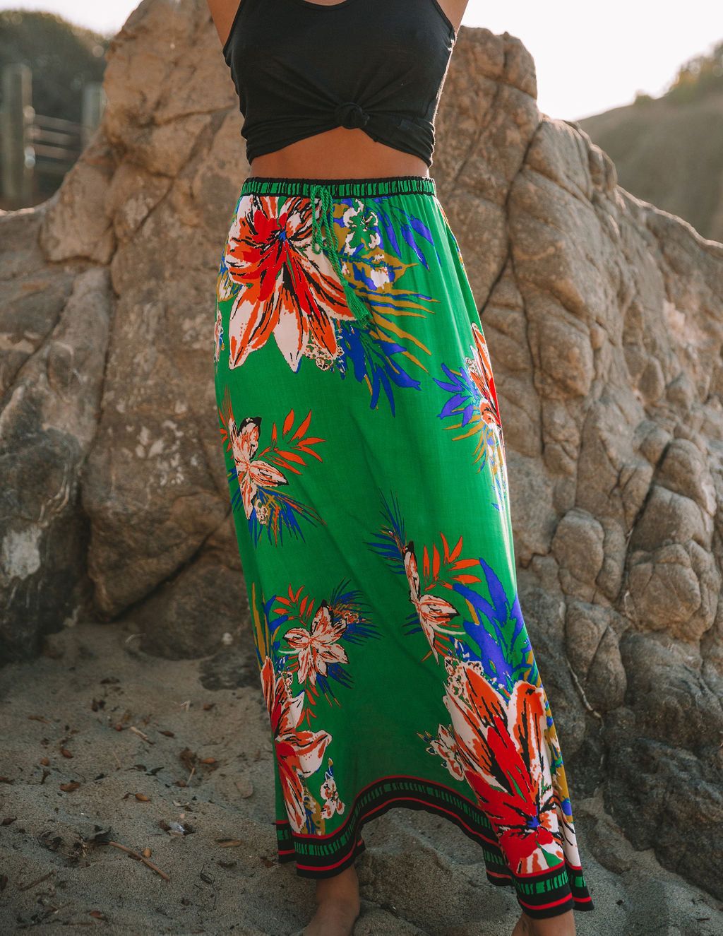 Velasquez Floral Maxi Skirt - Green sold by Vici product image thumbnail 4