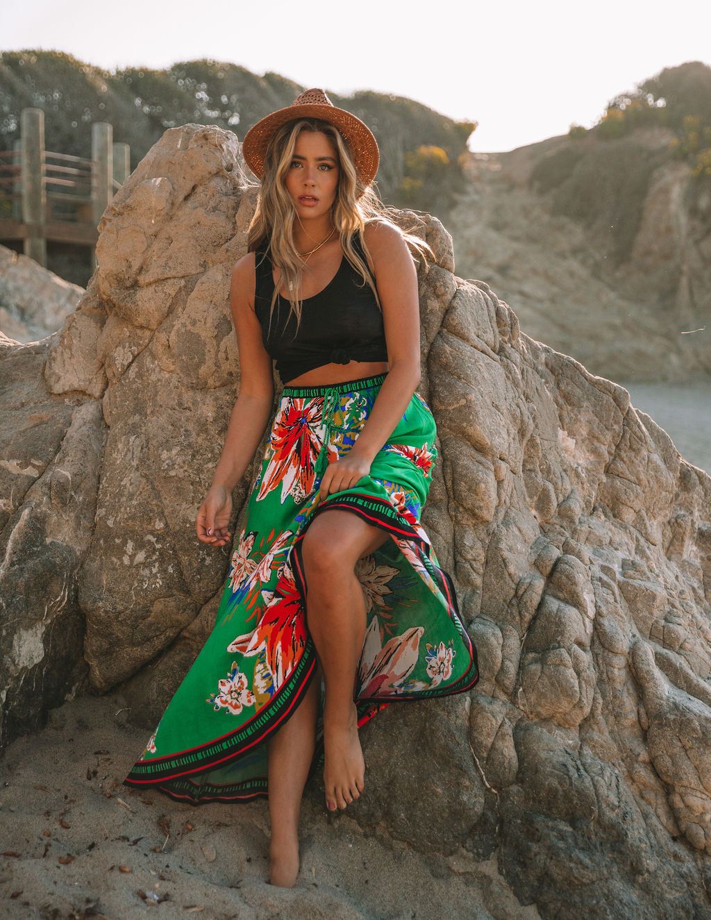 Velasquez Floral Maxi Skirt - Green sold by Vici product image thumbnail 7