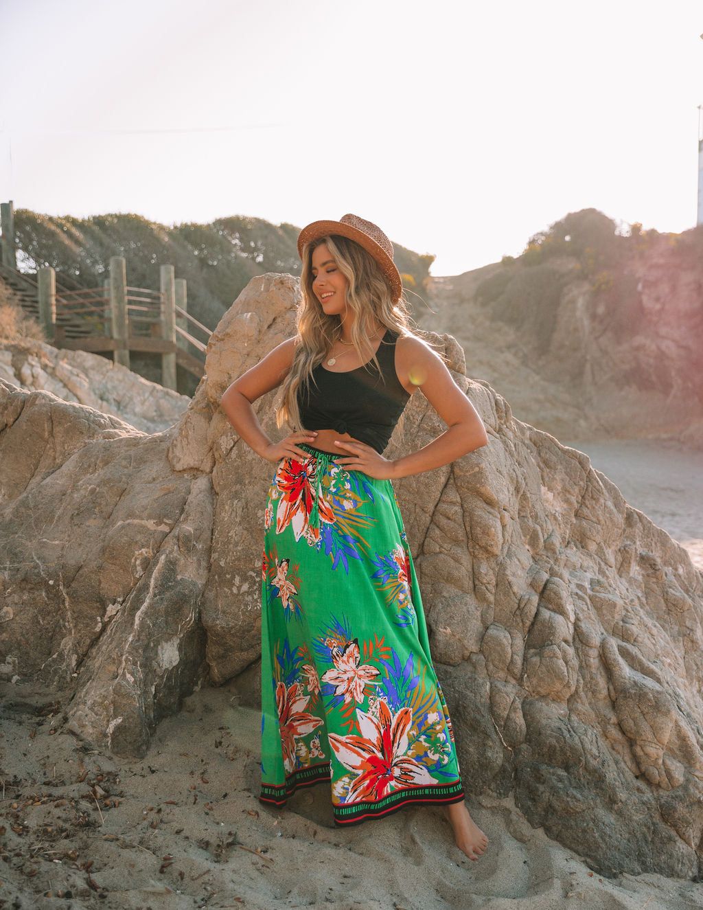 Velasquez Floral Maxi Skirt - Green sold by Vici product image thumbnail 8