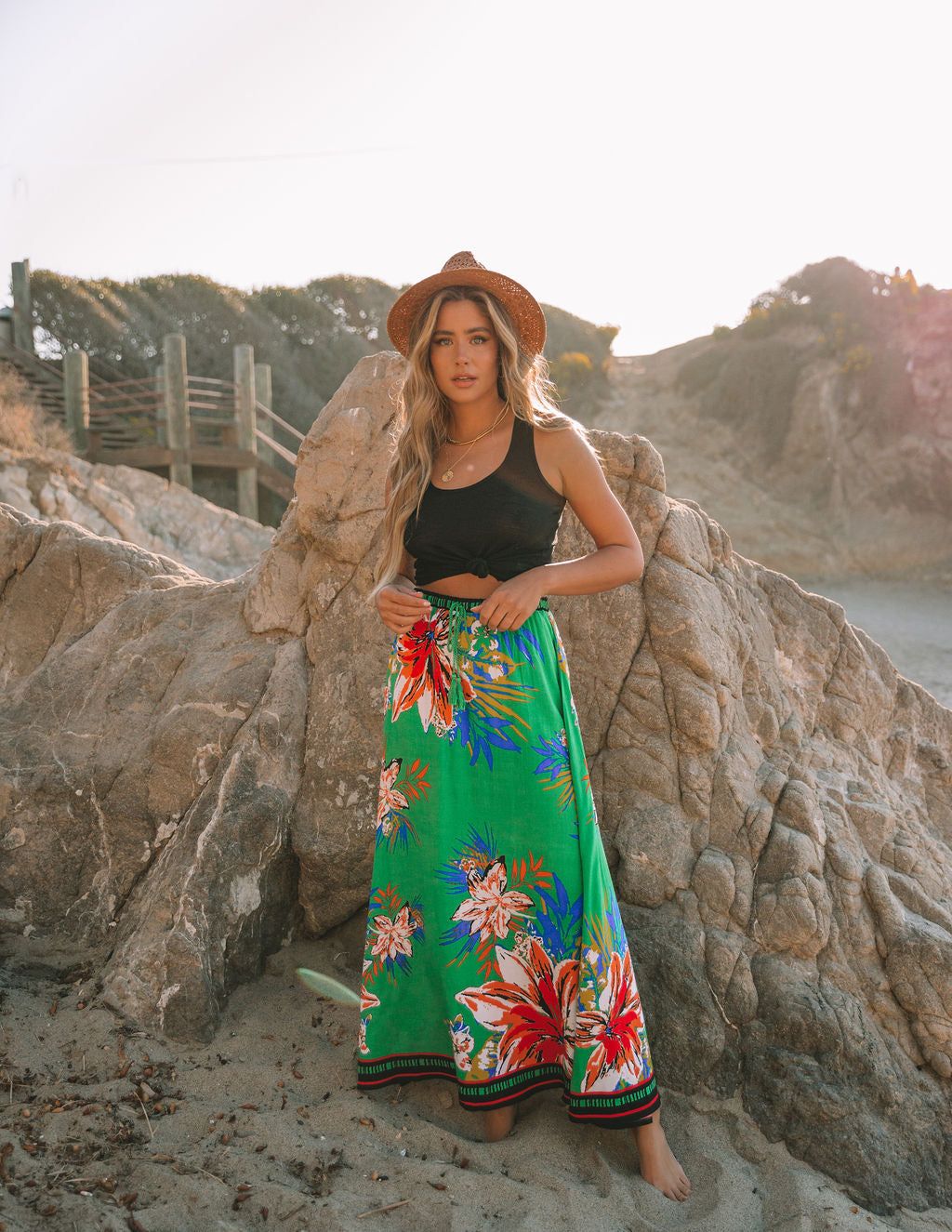 Velasquez Floral Maxi Skirt - Green sold by Vici product image thumbnail 5