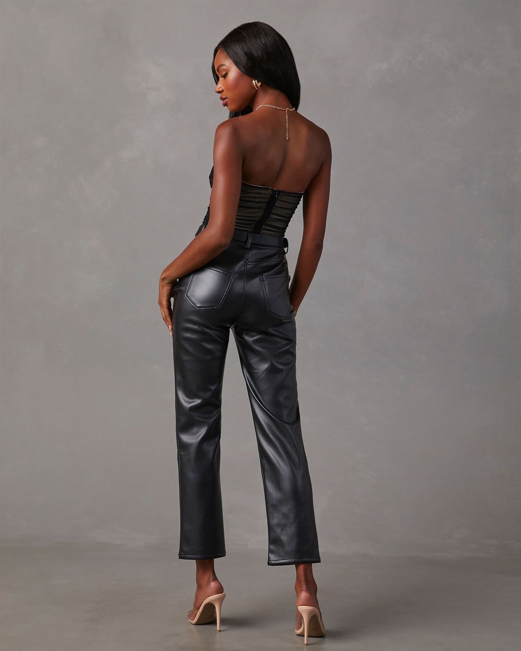 Jazlynn Mesh Strapless Ruched Cutout Bodysuit - Black sold by Vici product image thumbnail 4