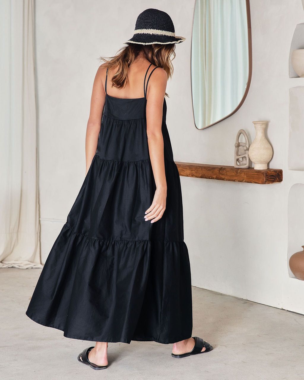 Saylor Cotton Pocketed Tiered Maxi Dress sold by Vici product image thumbnail 4