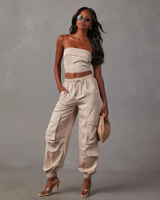 Adrina Drawstring Cargo Pants sold by Vici