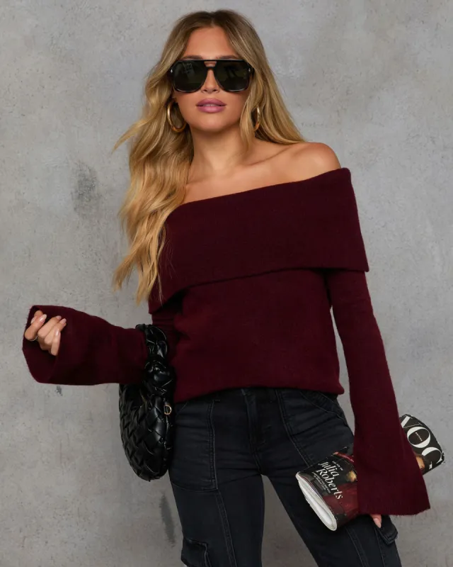 Dreamworld Off The Shoulder Pullover Sweater made by Vici