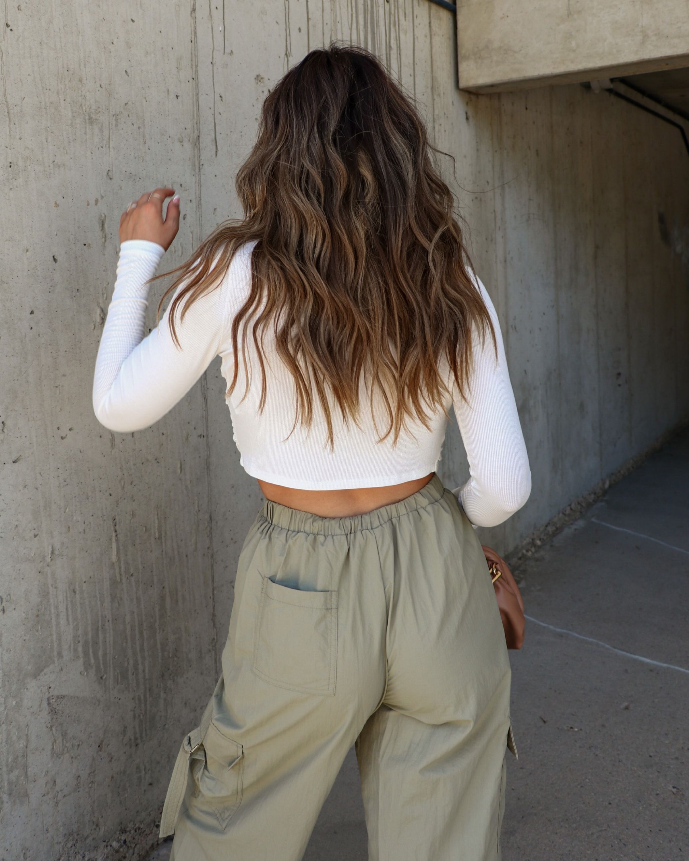 Artemis Draped Long Sleeve Crop Top - Ivory sold by Vici product image thumbnail 4