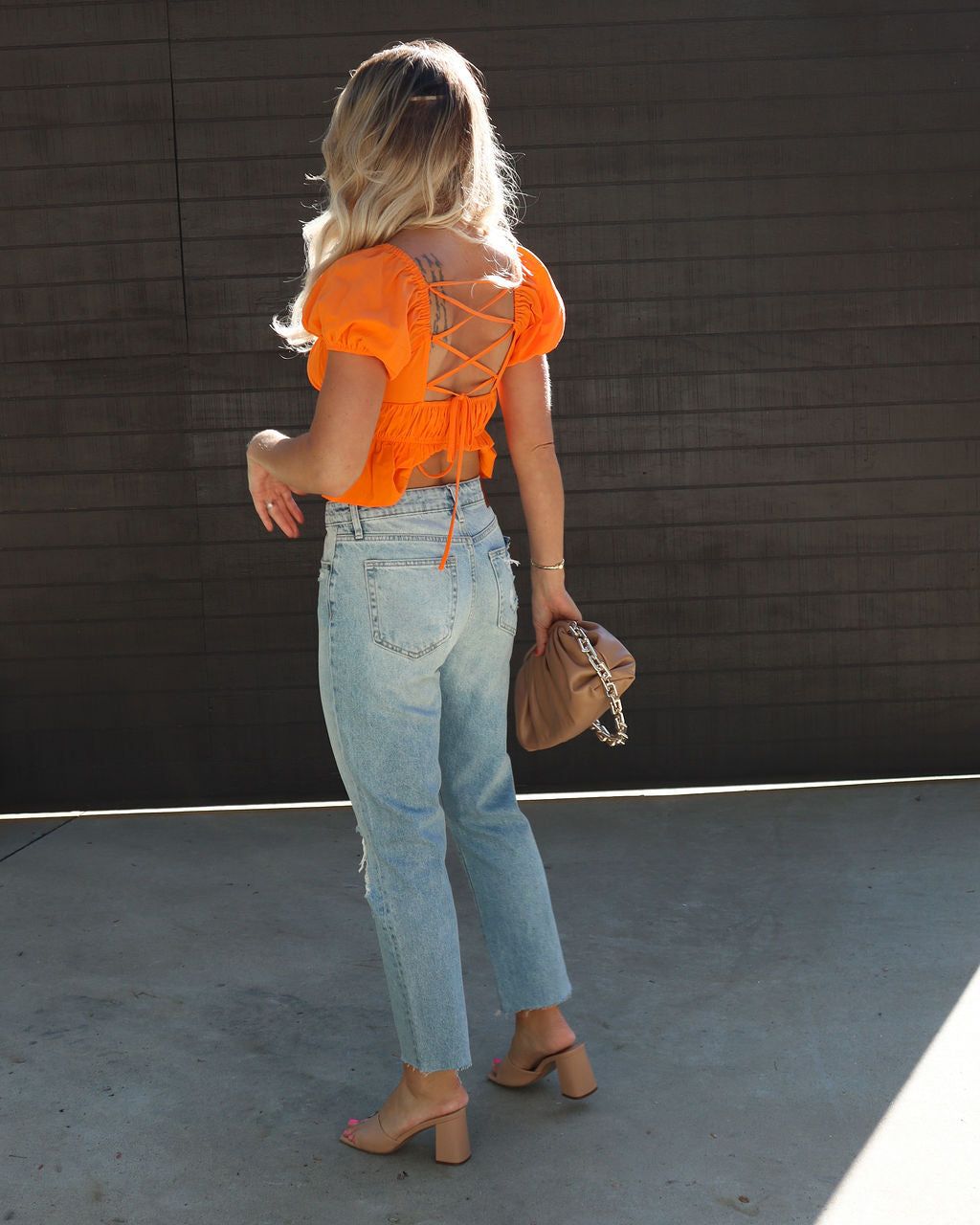 Rowena High Rise Distressed Straight Jeans - Light Wash - SALE sold by Vici product image thumbnail 3