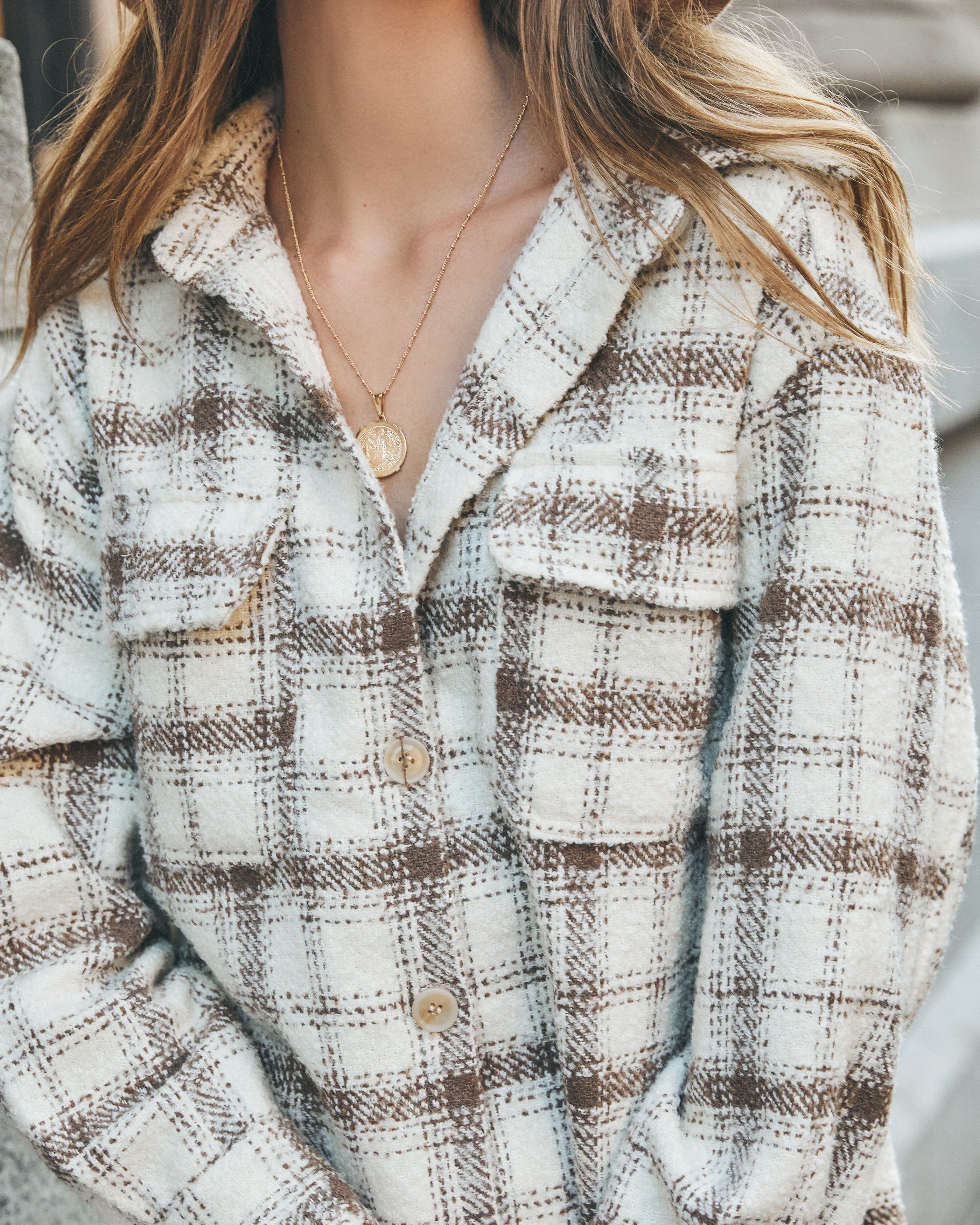 Zoja Plaid Button Down Shacket - FINAL SALE sold by Vici product image thumbnail 4