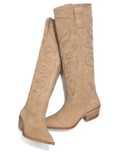 Carolina Western Faux Leather Boots - Sand - FINAL SALE sold by Vici