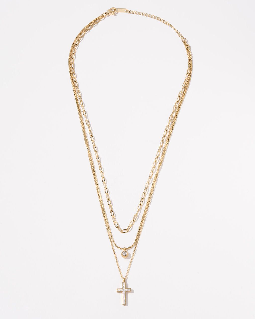 Faith Cross Pendant Layered Necklace sold by Vici