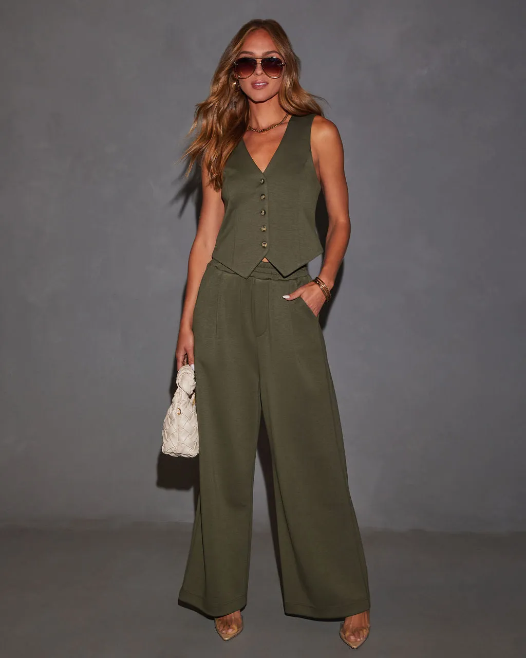 Sage Sleeveless Button Down Vest sold by Vici product image thumbnail 2