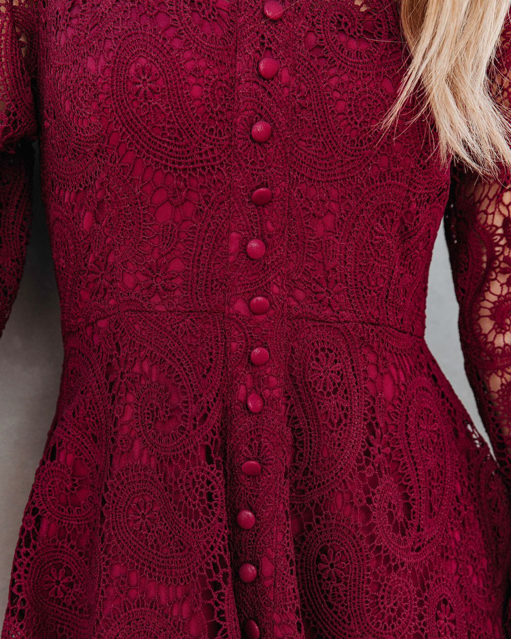 Lila Crochet Lace Mini Dress sold by Vici product image thumbnail 4