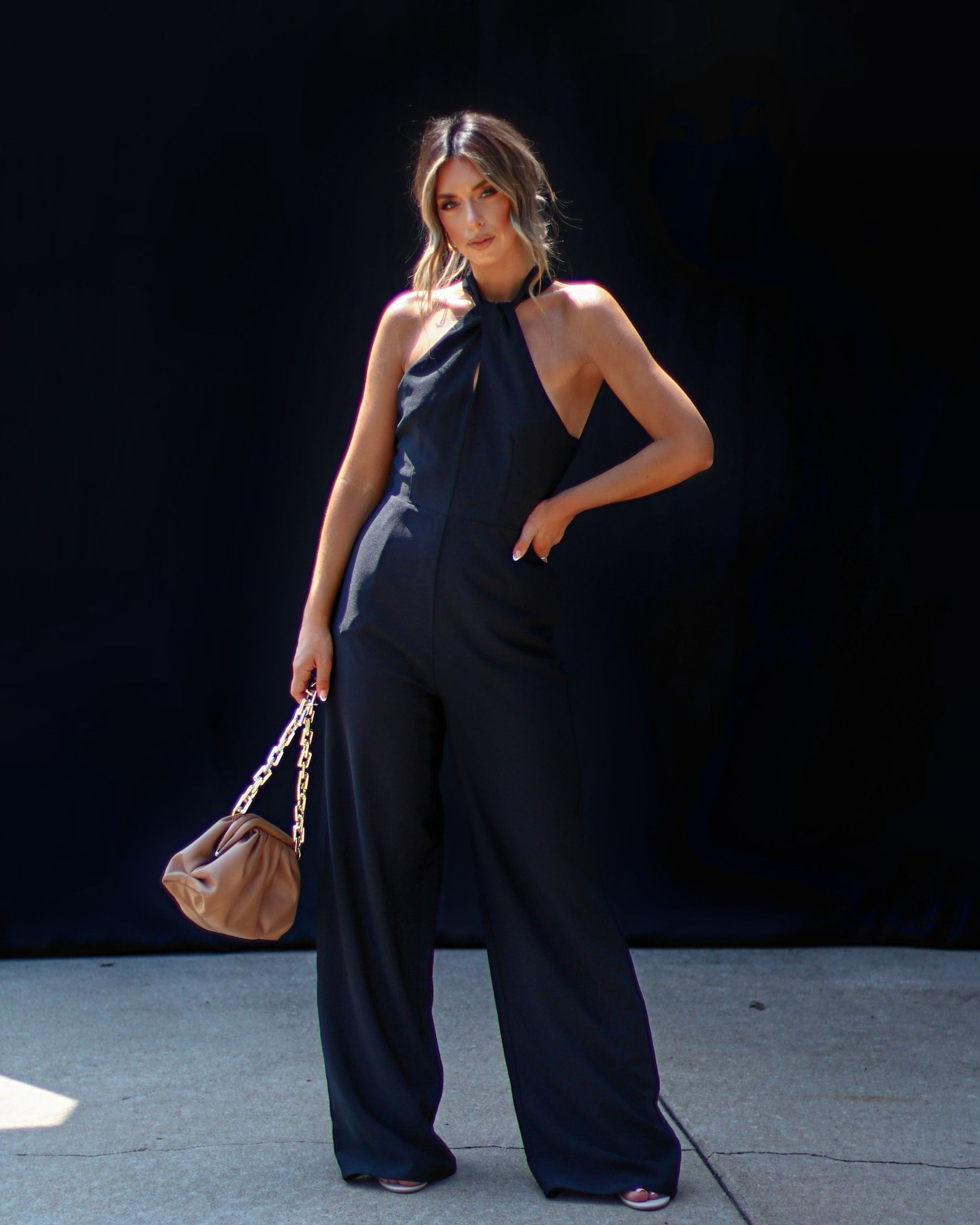 Gosselin Halter Neck Jumpsuit - Black - FINAL SALE sold by Vici