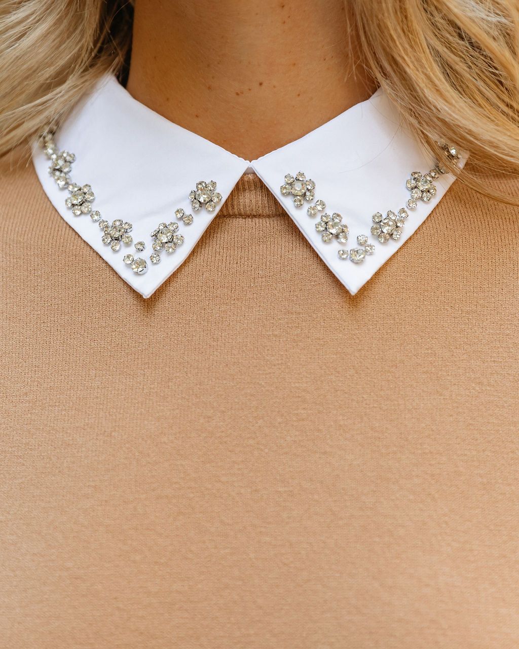 Fiona Puff Sleeve Embellished Collar Top - Camel - FINAL SALE sold by Vici product image thumbnail 4