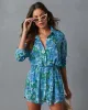 Irene Floral Button Down Tie Waist Romper sold by Vici