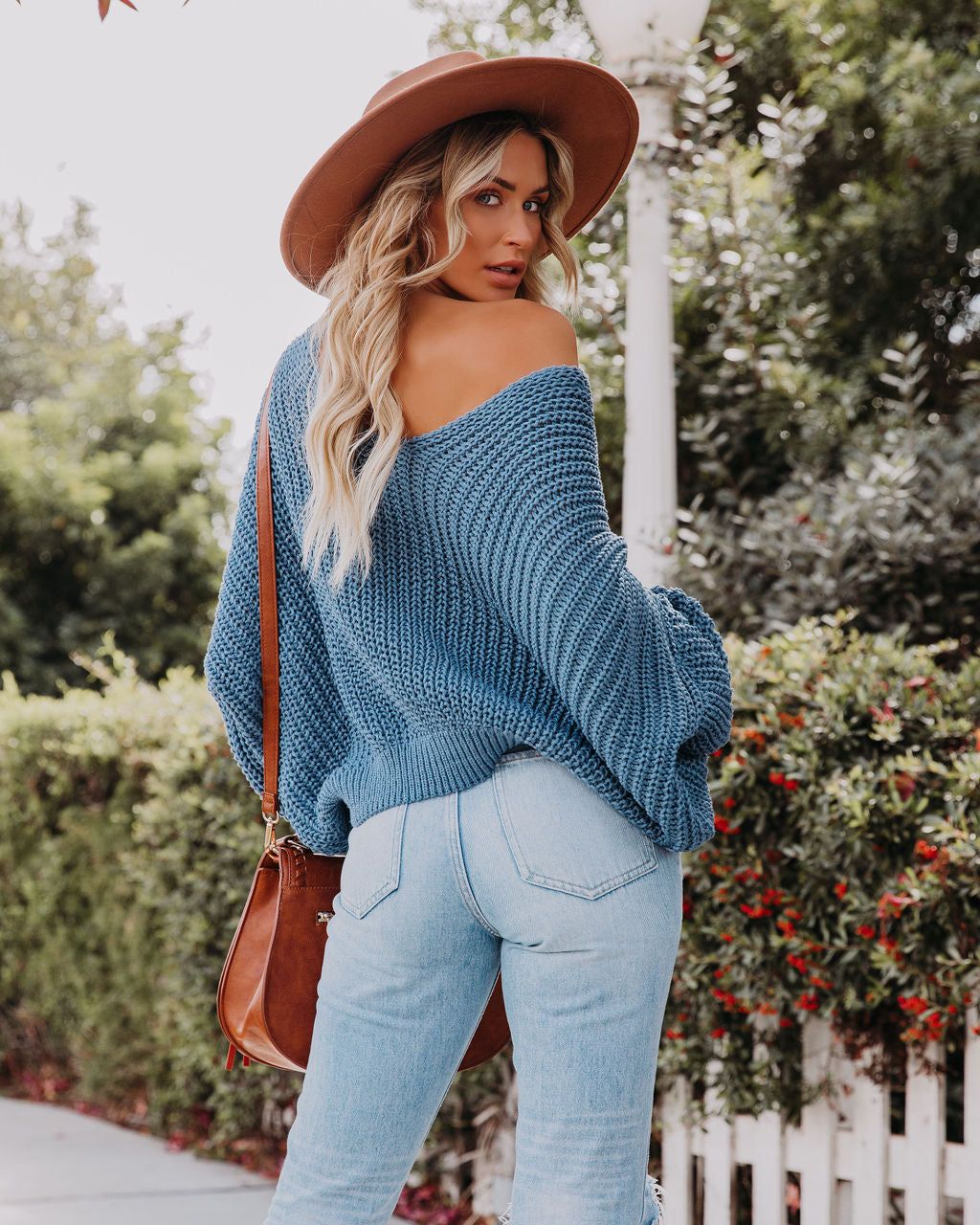 Carry On Knit V-Neck Sweater - Blue - FINAL SALE sold by Vici product image thumbnail 2