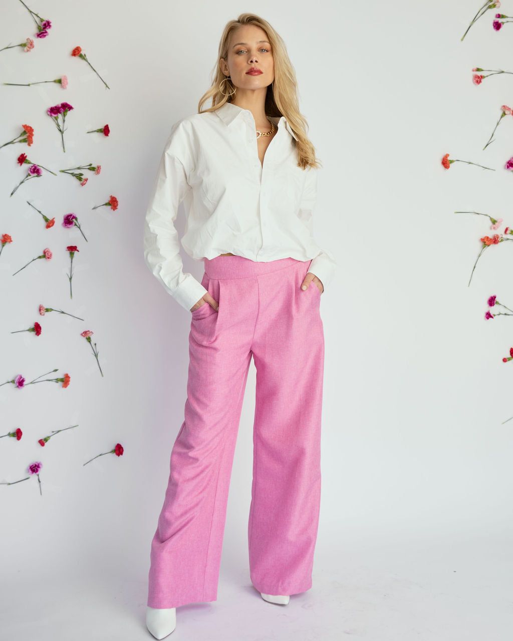 Delight Me Rolled Hem Collared Shirt sold by Vici