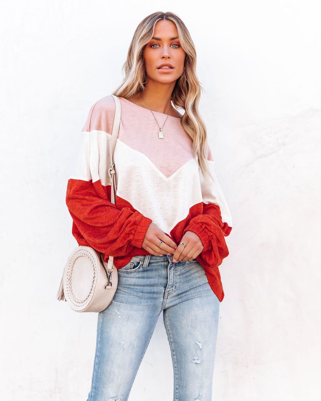 Lola Lightweight Chevron Knit Top sold by Vici product image thumbnail 2