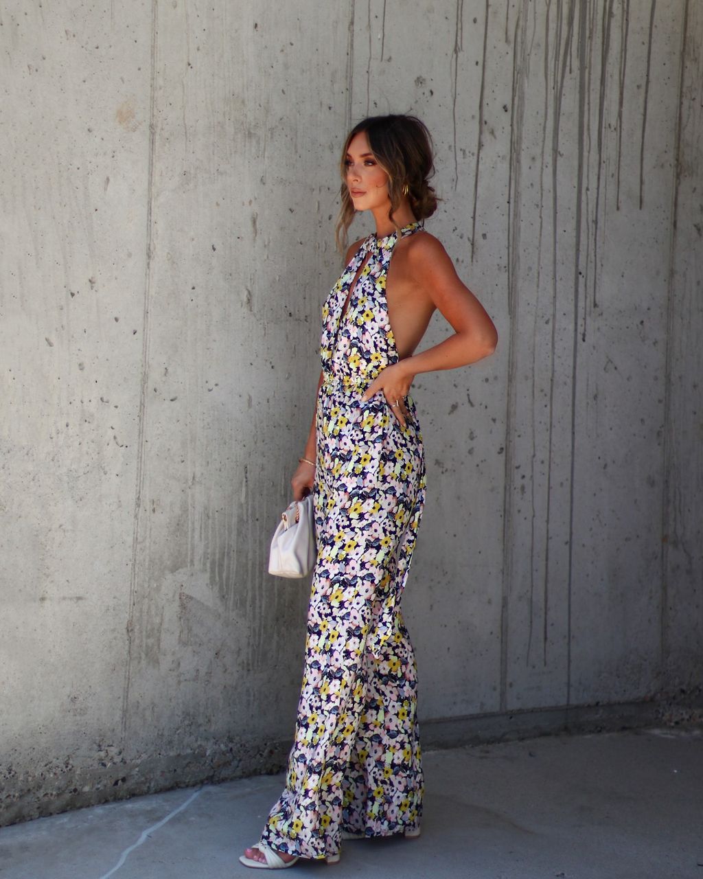 Bluma Floral Halter Jumpsuit sold by Vici product image thumbnail 4