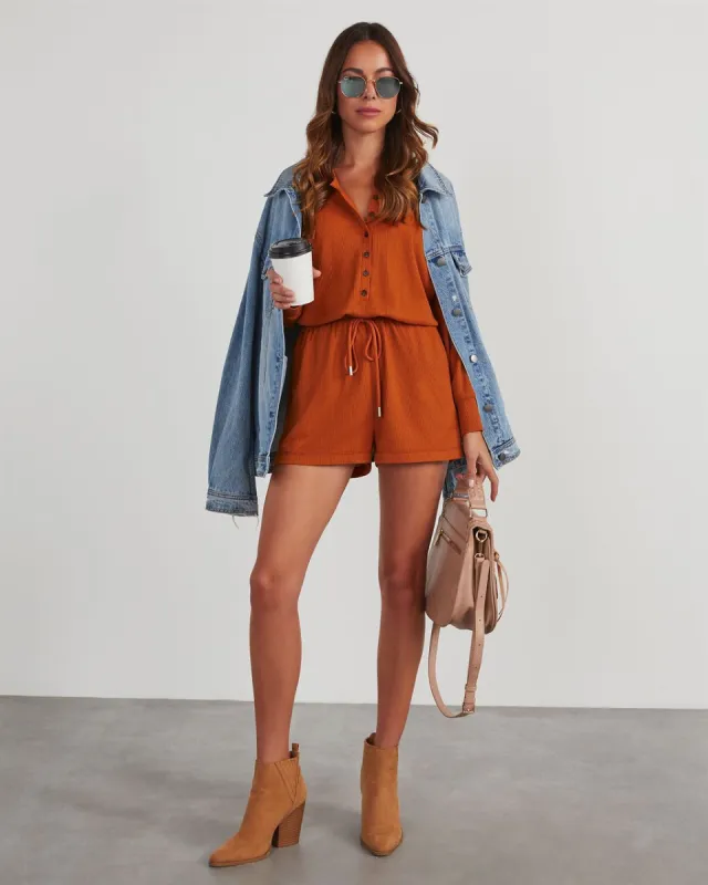 Torrence Tie Waist Long Sleeve Romper sold by Vici