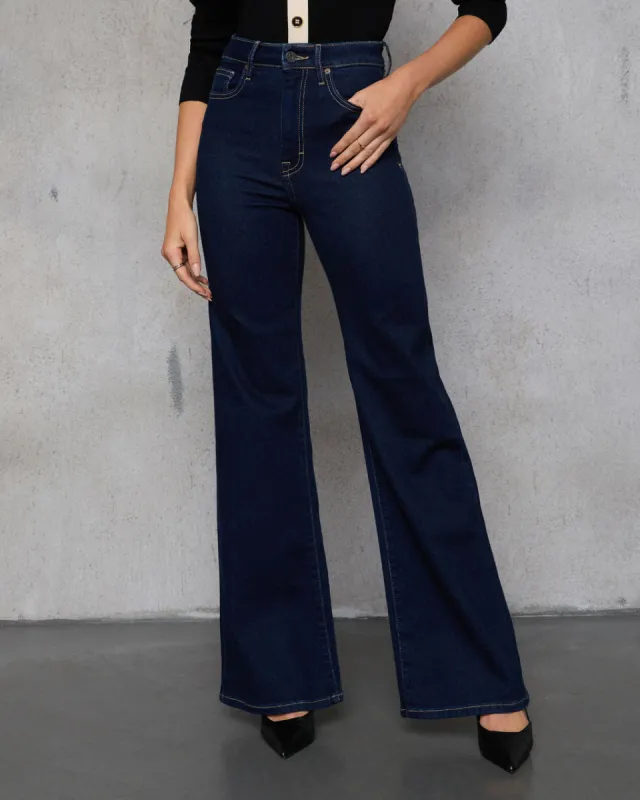 Jenna High Rise Wide Flare Jeans sold by Vici