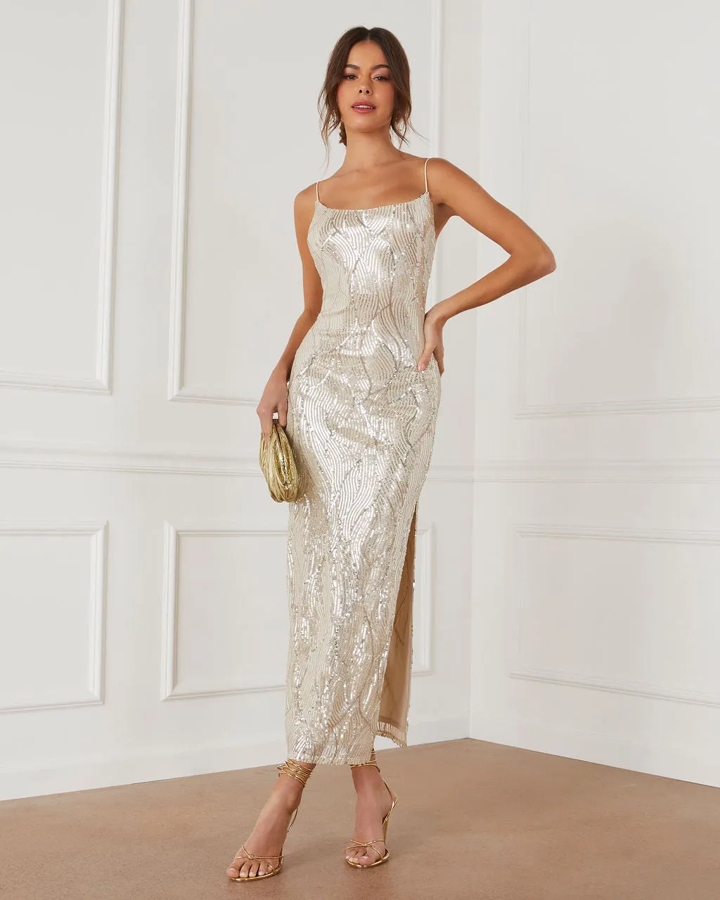 Party Glam Sequin Midi Dress sold by Vici