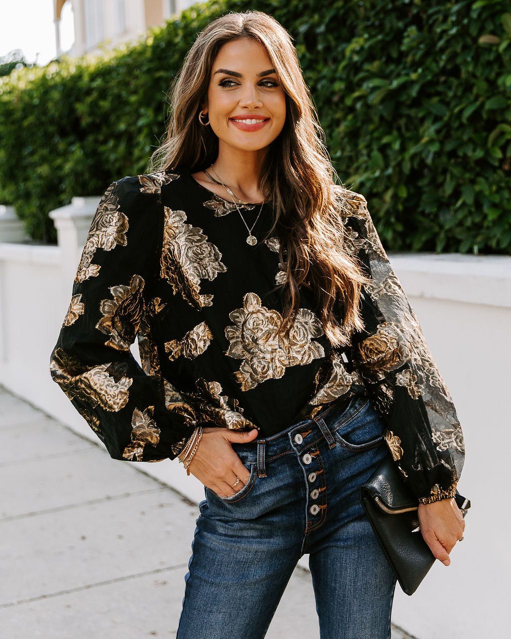 Royalty Metallic Tulle Blouse - Black - FINAL SALE sold by Vici product image thumbnail 8